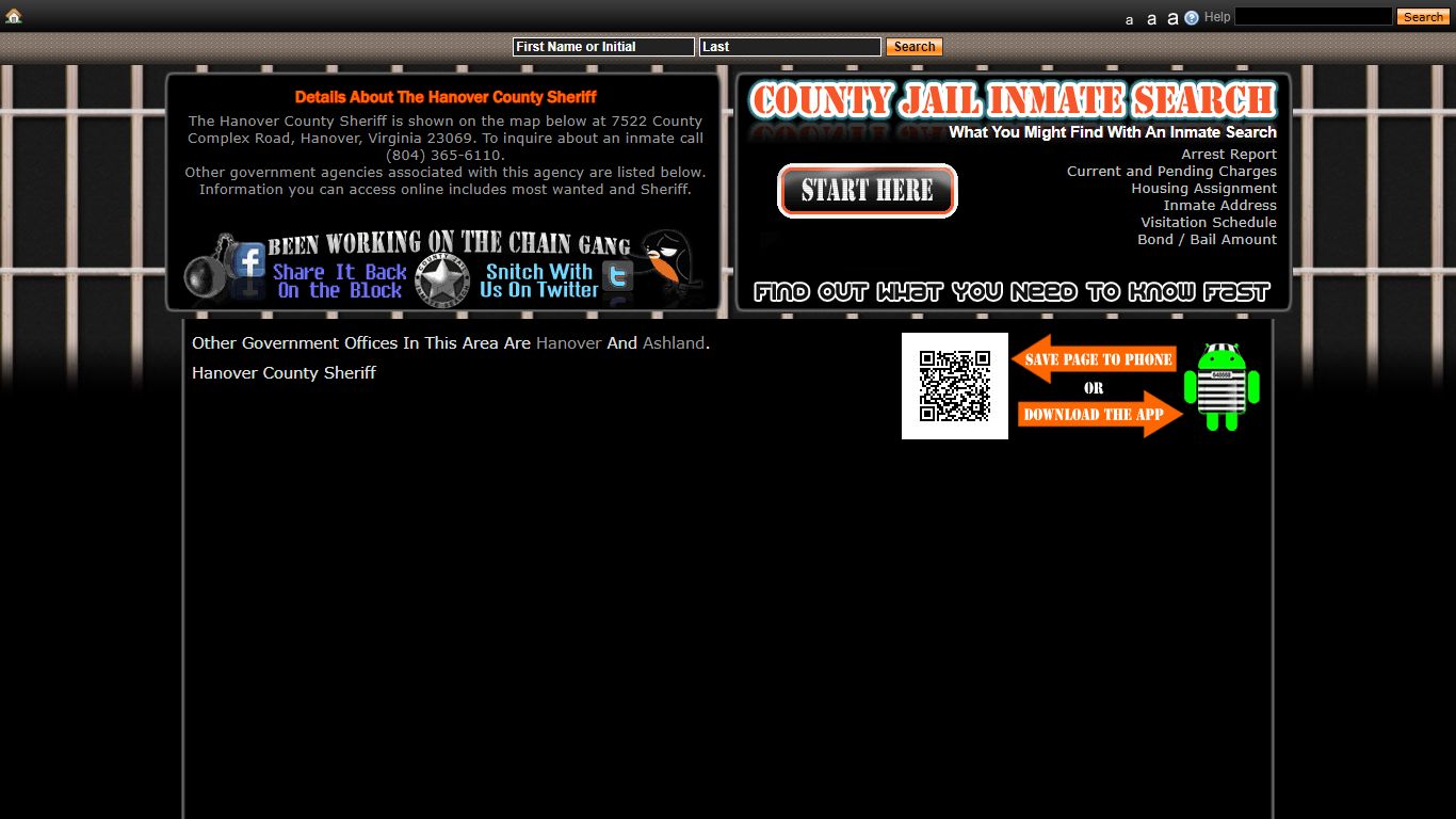 Hanover County Sheriff - County Jail Inmate Search
